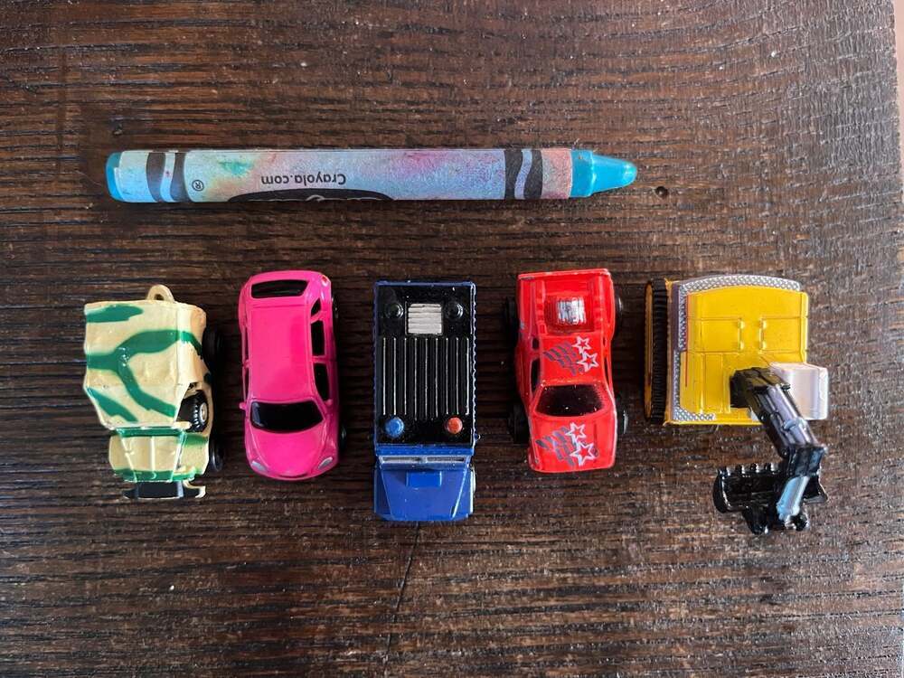 Lot of 5 Galoob Micro Machines Miniature Toy Vehicles - PT Cruiser, Humvee, Exca